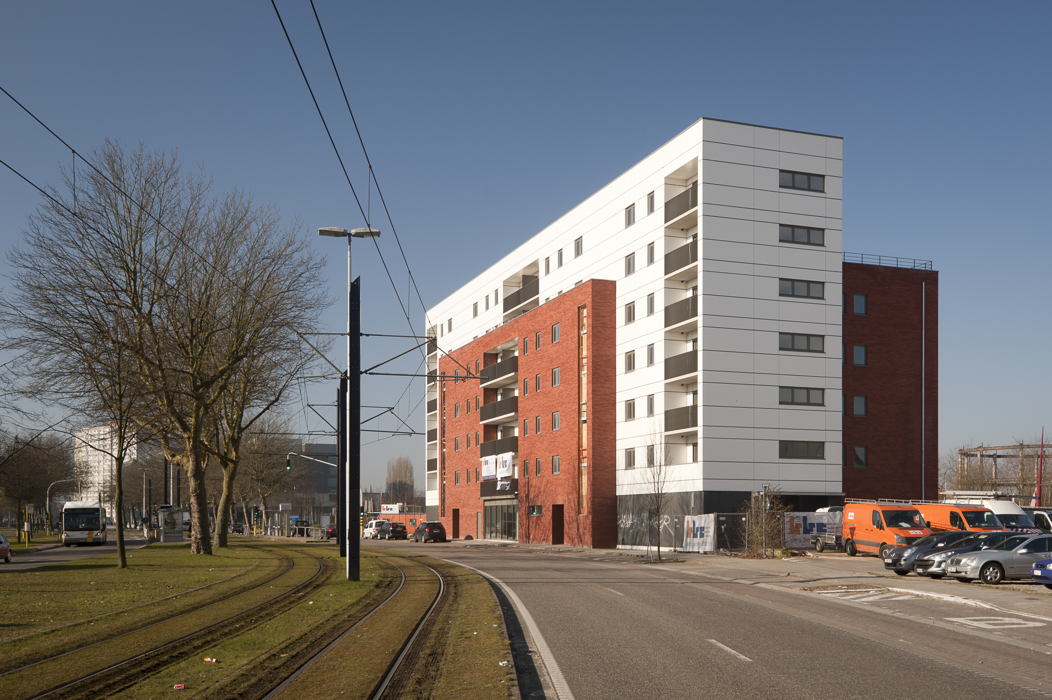 Gevelbeeld van het appartementsgebouw in de Blaisantvest 2-4