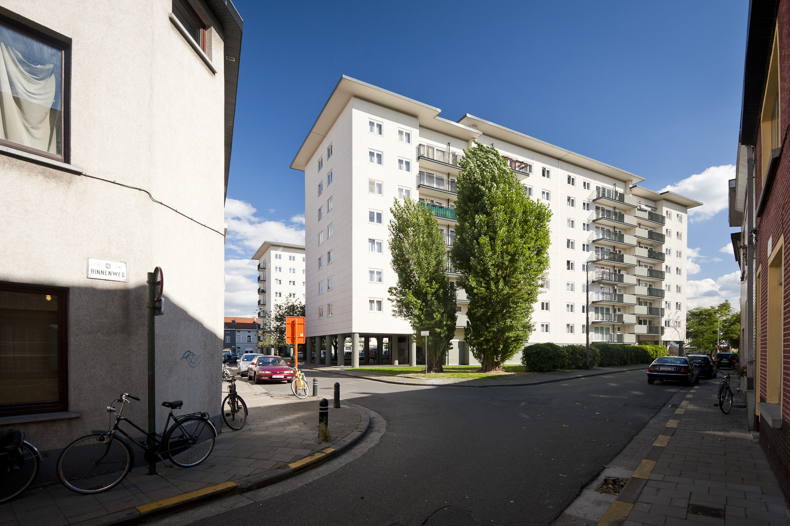 Gevelbeeld appartementsgebouwen aan het Centrumplein