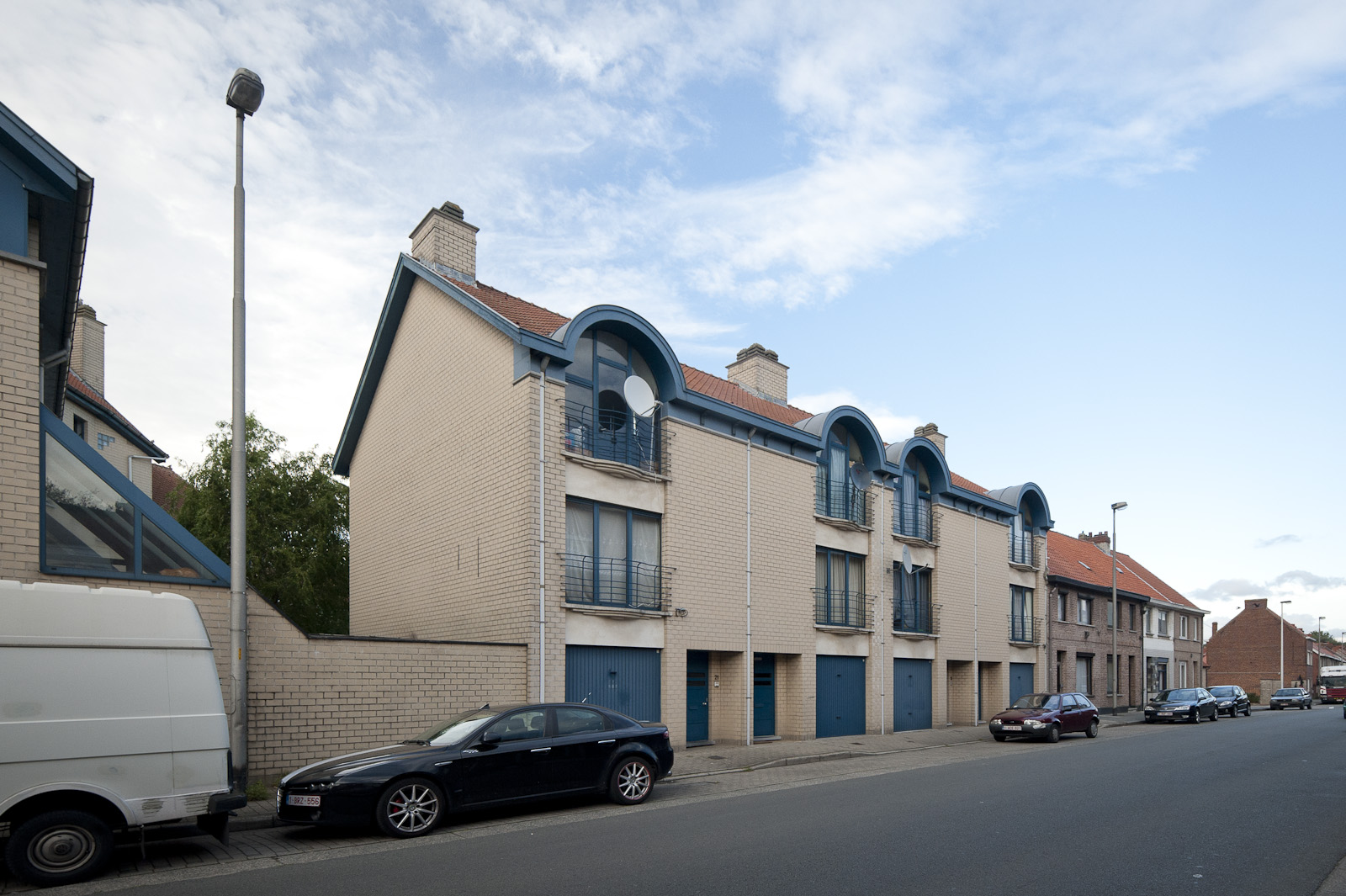 Gevelbeeld van de woningen in de Haardstedestraat