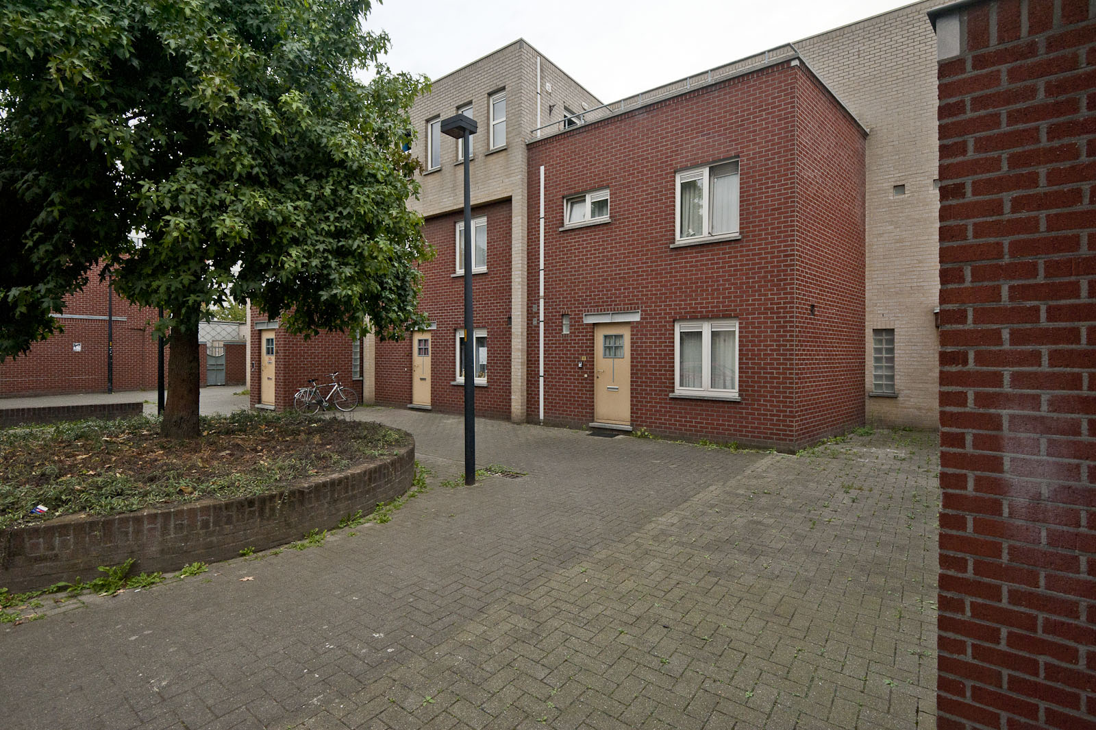 Gevelbeeld van de woningen in de Hogepontstraat 24-28