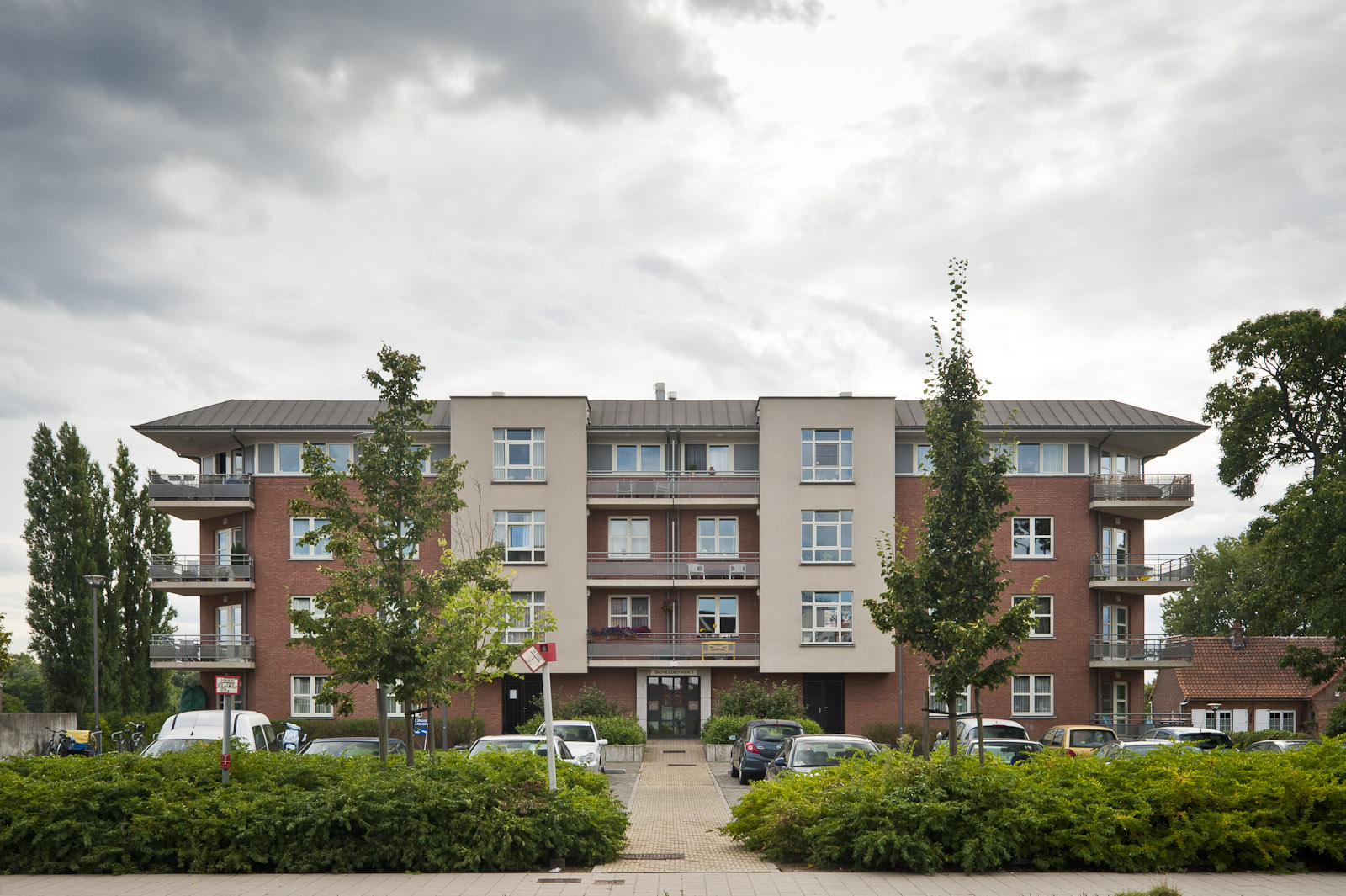 Gevelbeeld appartementsgebouwen Hundelgemsesteenweg