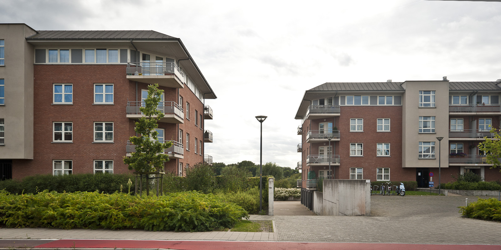 Gevelzicht appartementsgebouwen Hundelgemsesteenweg