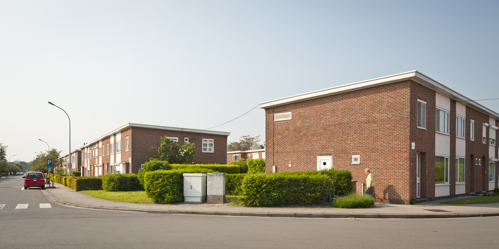 Gevelbeeld huizen in de Jules van Biesbroeckstraat