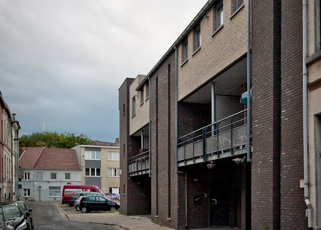 Gevelbeeld van de gebouwen in de Louis De Smetstraat