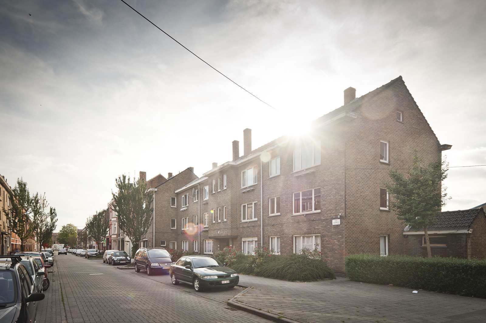 Gevelbeeld van de woningen in de Manchesterstraat