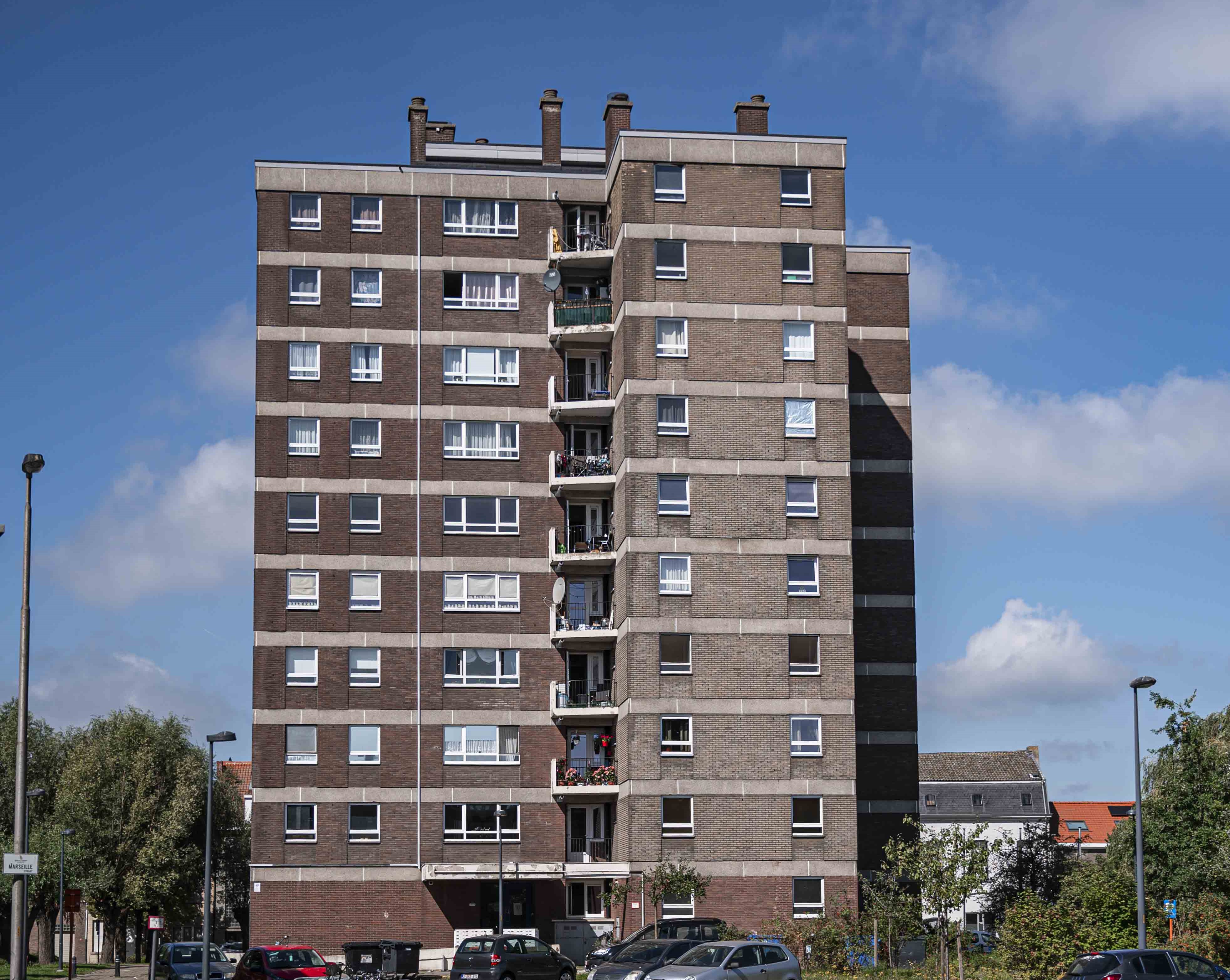 Gevelbeeld appartementsgebouw Marseillestraat 113