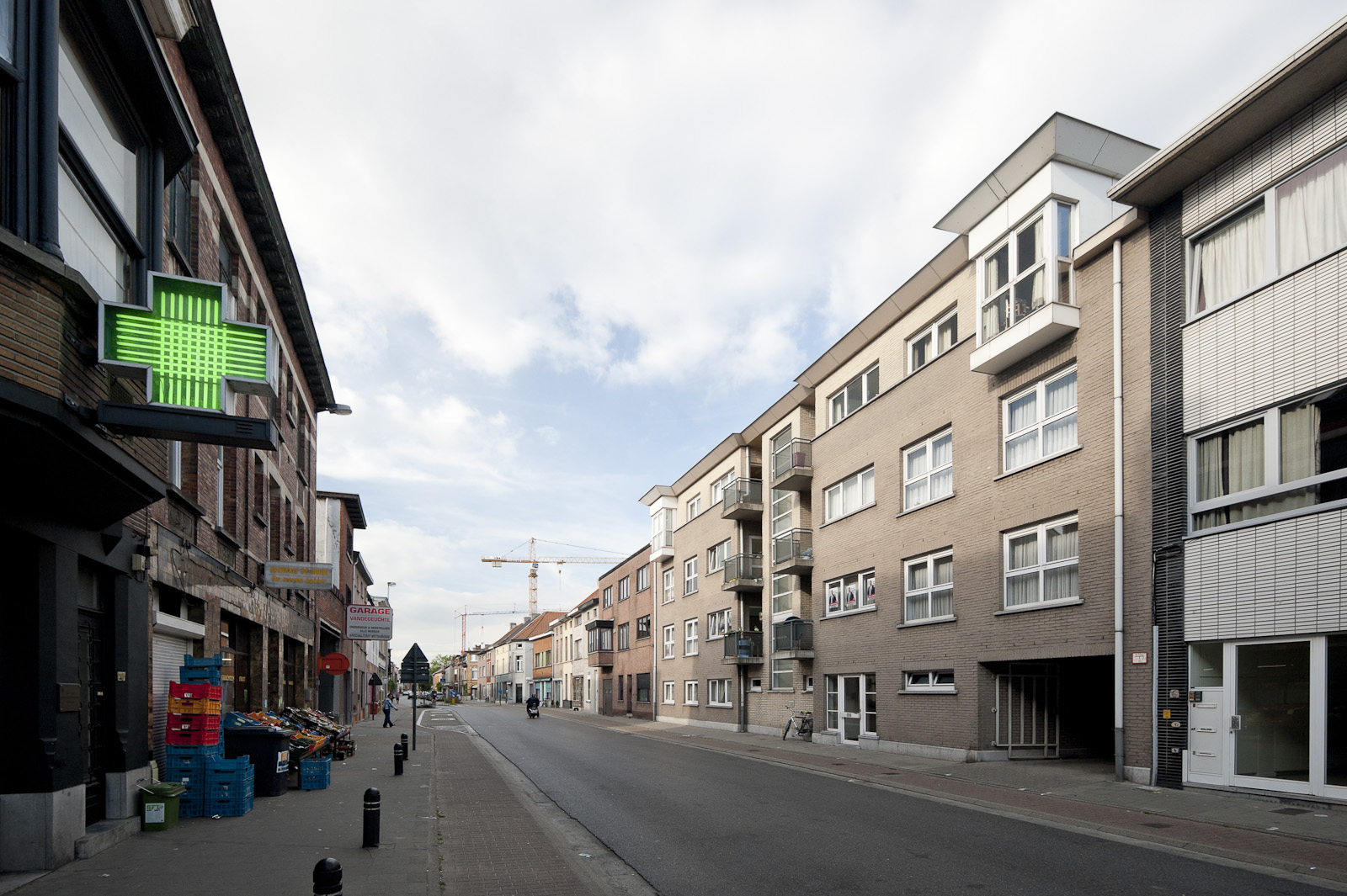 Gevelbeeld van de woningen in de Meulestedesteenweg