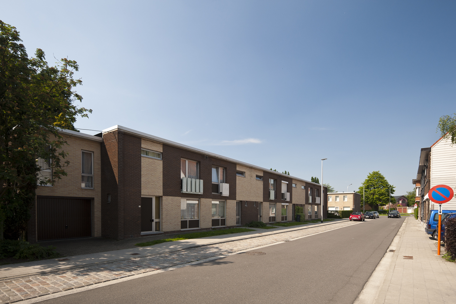 Gevelbeeld woningen in de Vogelhoekstraat