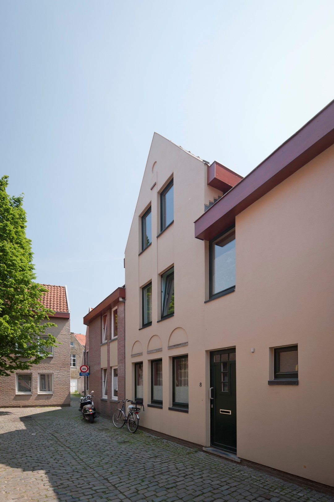 Gevelbeeld woningen in de Trommelstraat in het Patershol