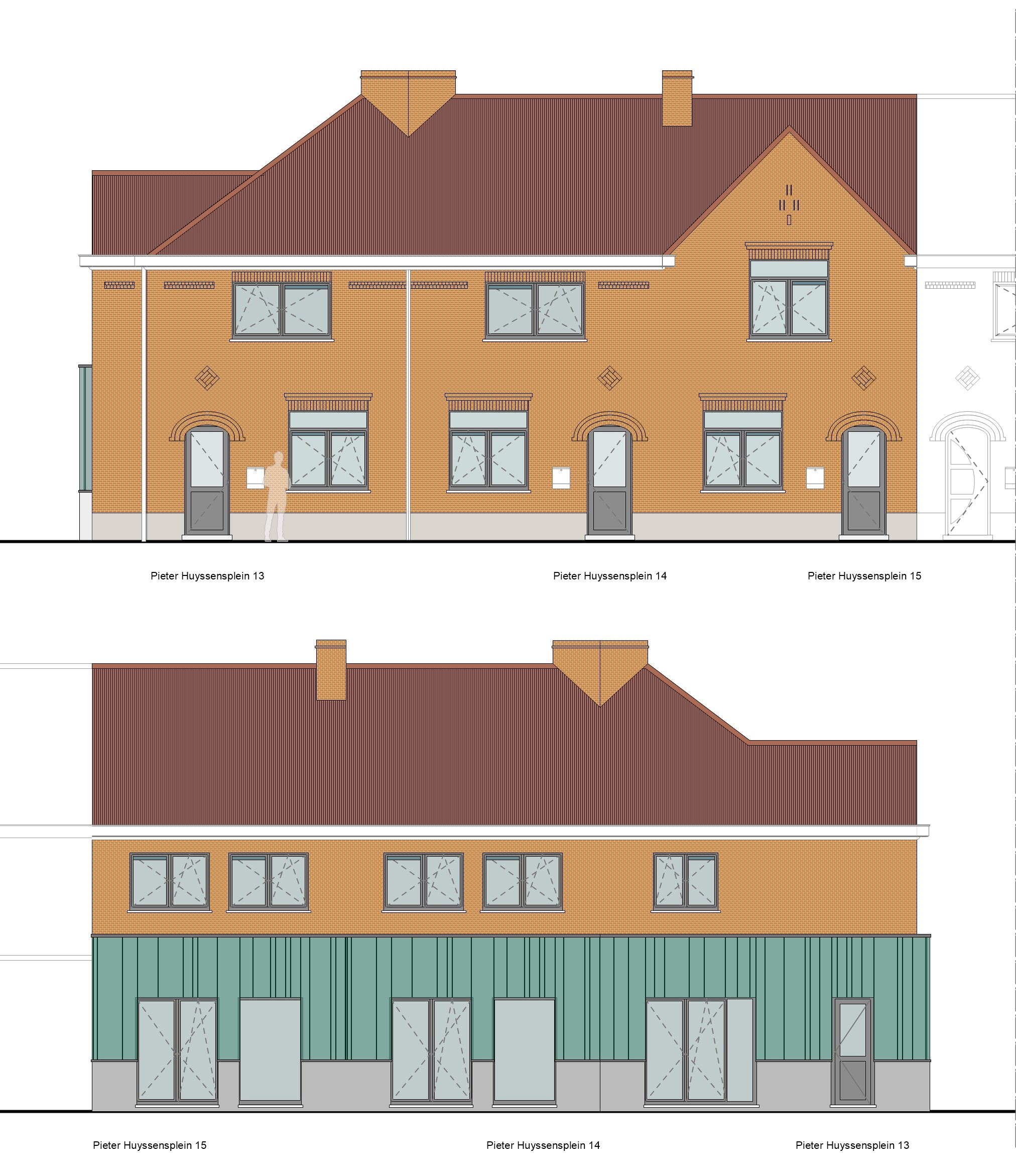 Schets gerenoveerde woningen